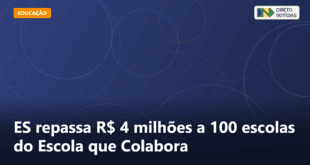 ES repassa R$ 4 milhões a 100 escolas do Escola que Colabora — Direto Notícias