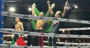Filho de campeão mundial, capixaba Yuri Oliveira conquista cinturão de kickboxing no México