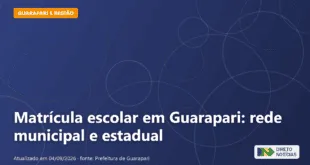 Matrícula escolar em Guarapari: rede municipal e estadual