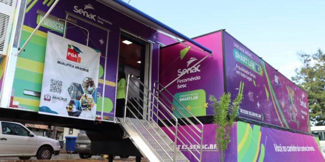 Senac-ES convida autoridades de Aracruz para tour guiado na Unidade Móvel Smart Lab