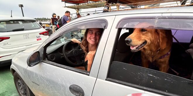 Jovem larga emprego para viajar pelo Brasil ao lado de pet em carro popular