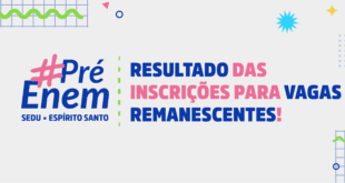 Banner de divulgação da Sedu sobre as vagas remanescentes do Programa Pré-Enem Espírito Santo 2025