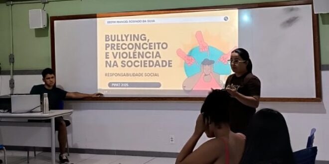 Projeto Pipat incentiva reflexão sobre assédio, bullying e violência contra a mulher na Escola Manoel Rozindo da Silva