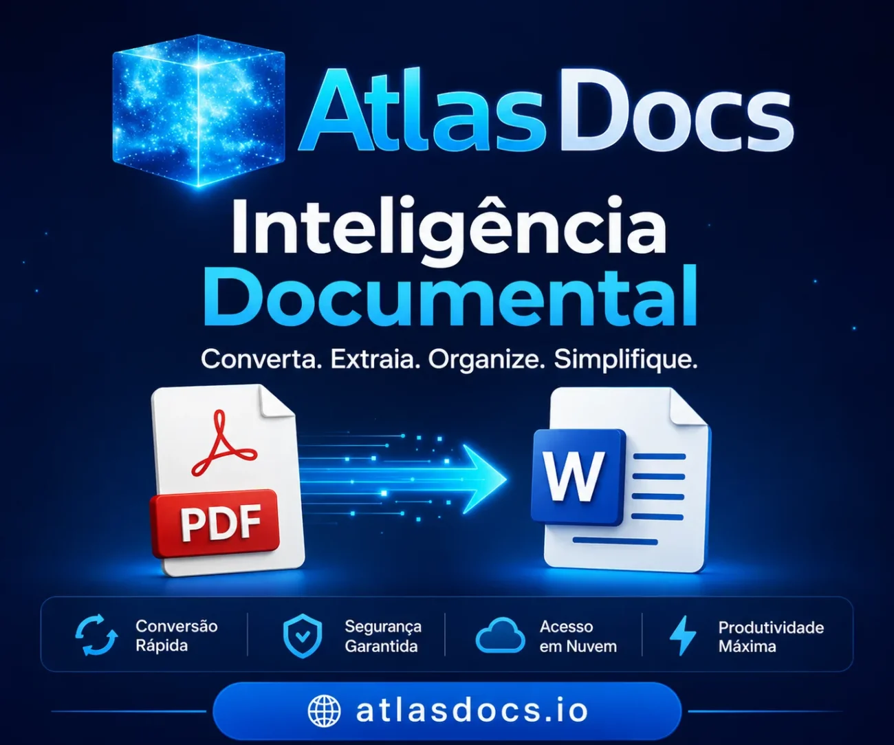 Cartão da AtlasDocs, site para editar PDF grátis no navegador